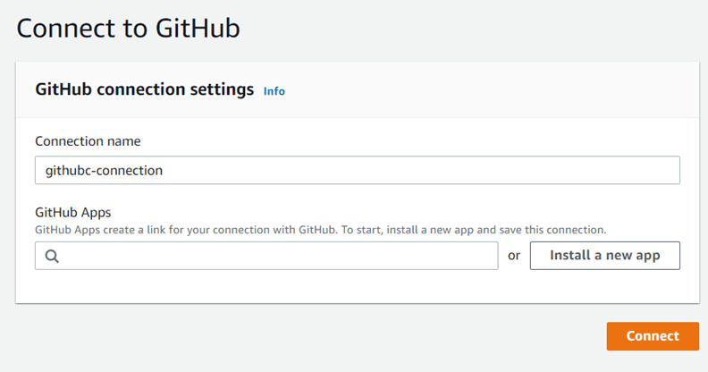 Redshift GitHub - Connect to GitHub page